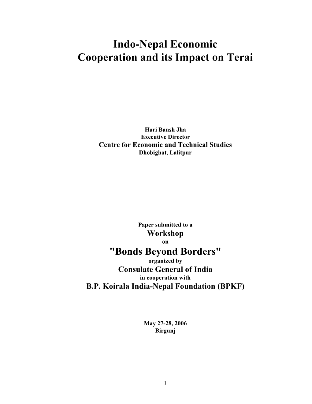 Contributions of Terai In
