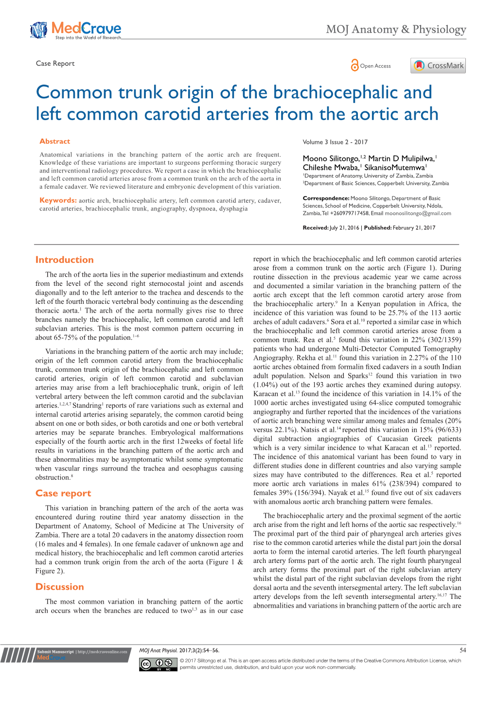 Common Trunk Origin of the Brachiocephalic and Left Common Carotid Arteries from the Aortic Arch