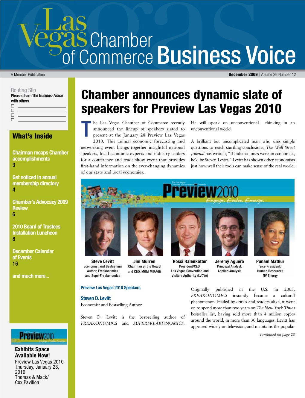 Business Voice a Member Publication December 2009 | Volume 29 Number 12