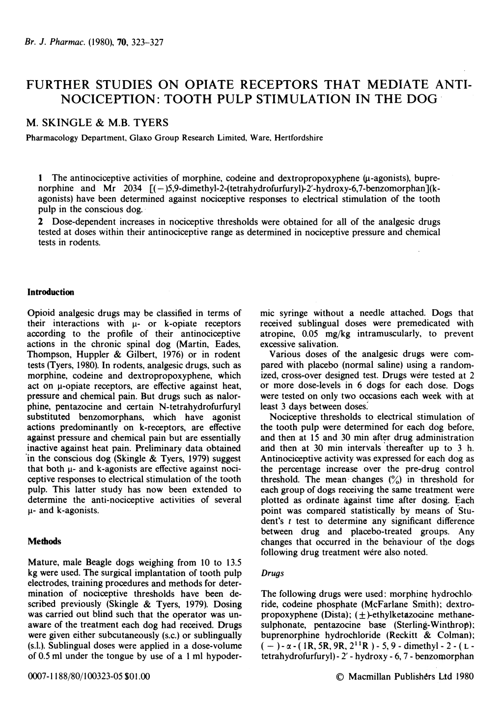 Further Studies on Opiate Receptors Thatmediate Anti