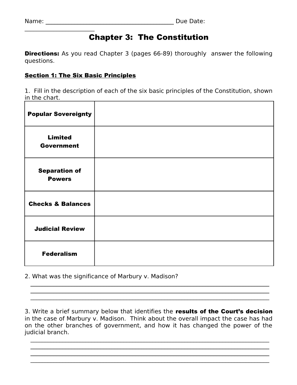 Chapter 3: the Constitution