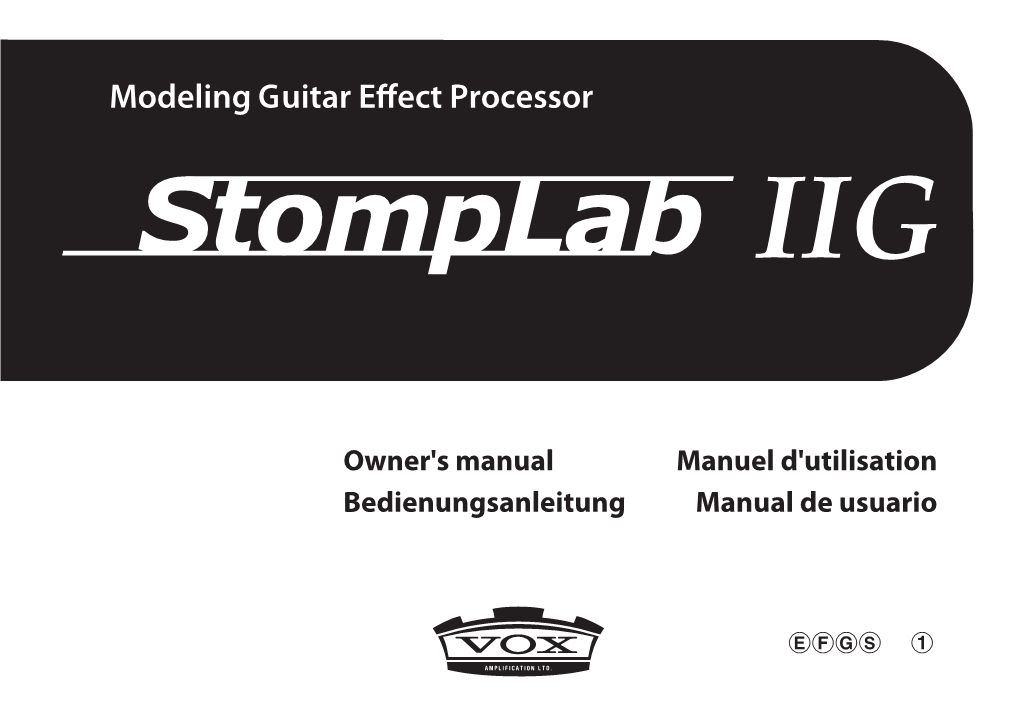 Stomplab IIG Owner's Manual