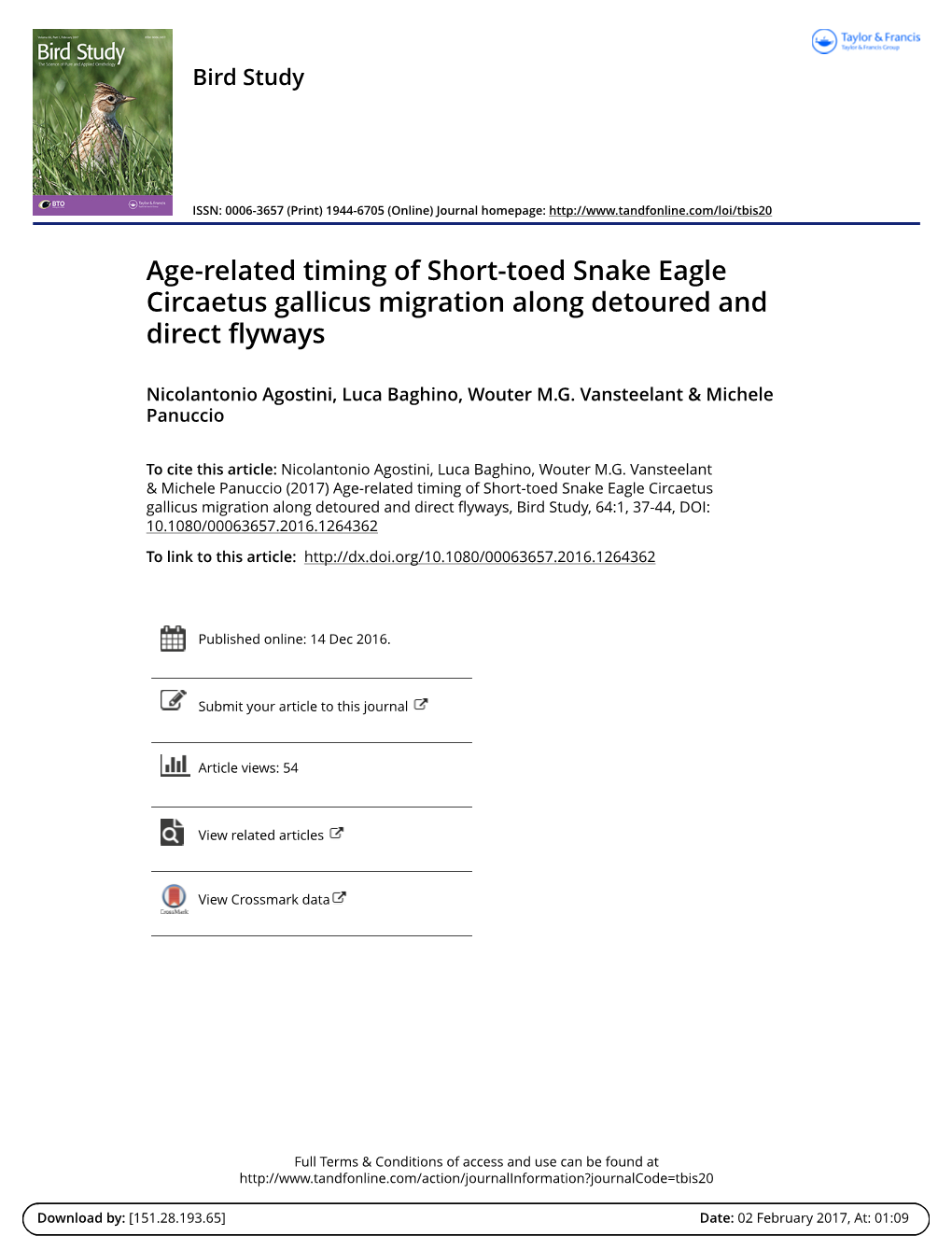 Age-Related Timing of Short-Toed Snake Eagle Circaetus Gallicus Migration Along Detoured and Direct Flyways