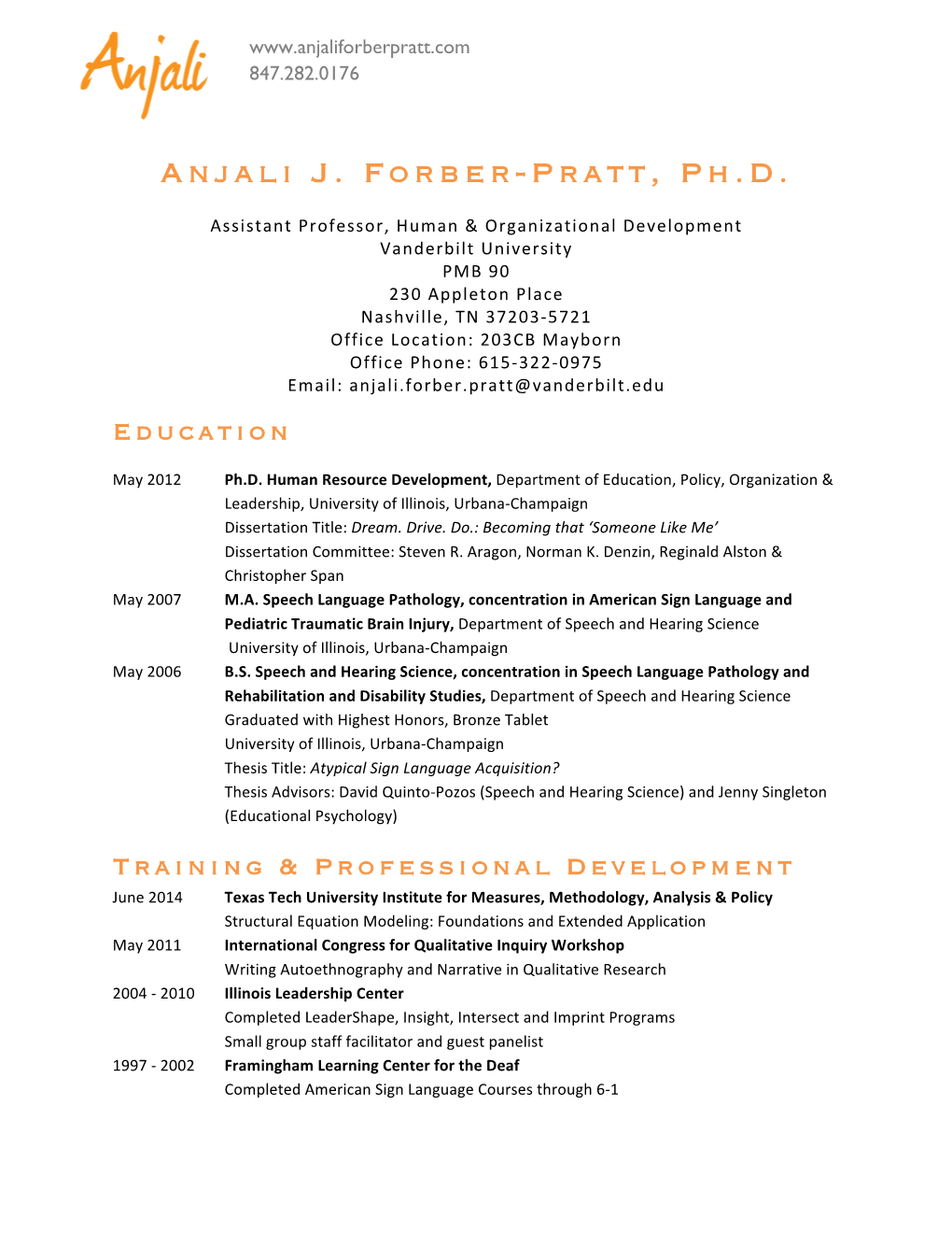 Anjali Forber-Pratt CV