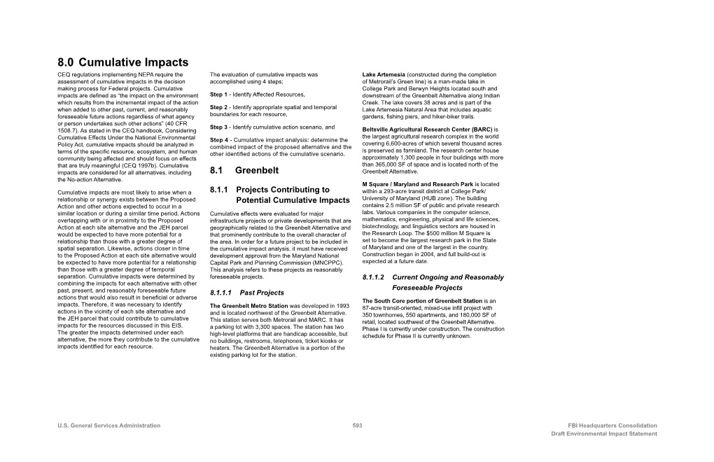 Cumulative Impacts