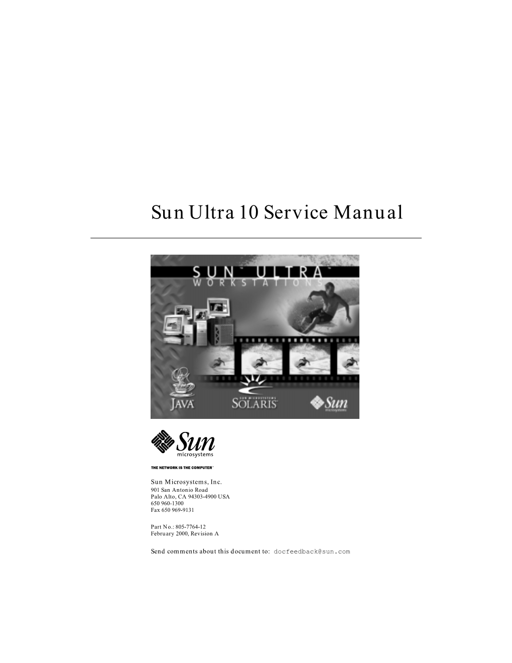 Sun Ultra 10 Service Manual