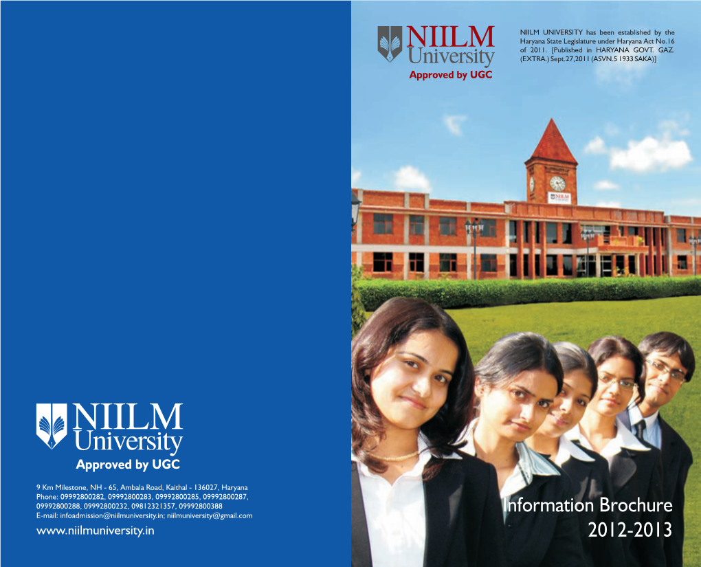 NIILM University Prospectus