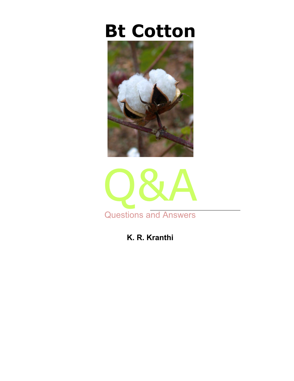 Bt Cotton Questions & Answers