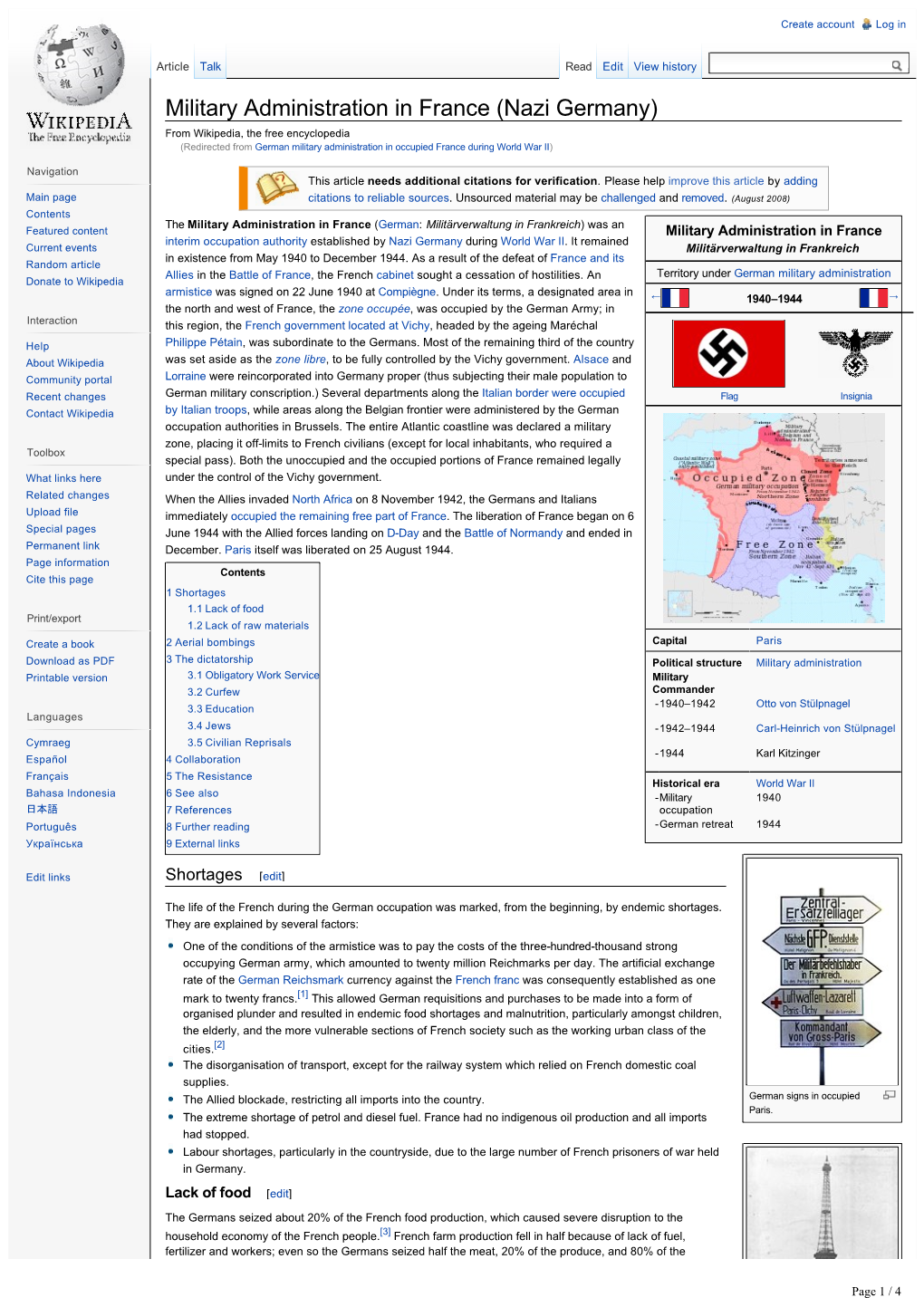 Military Administration in France