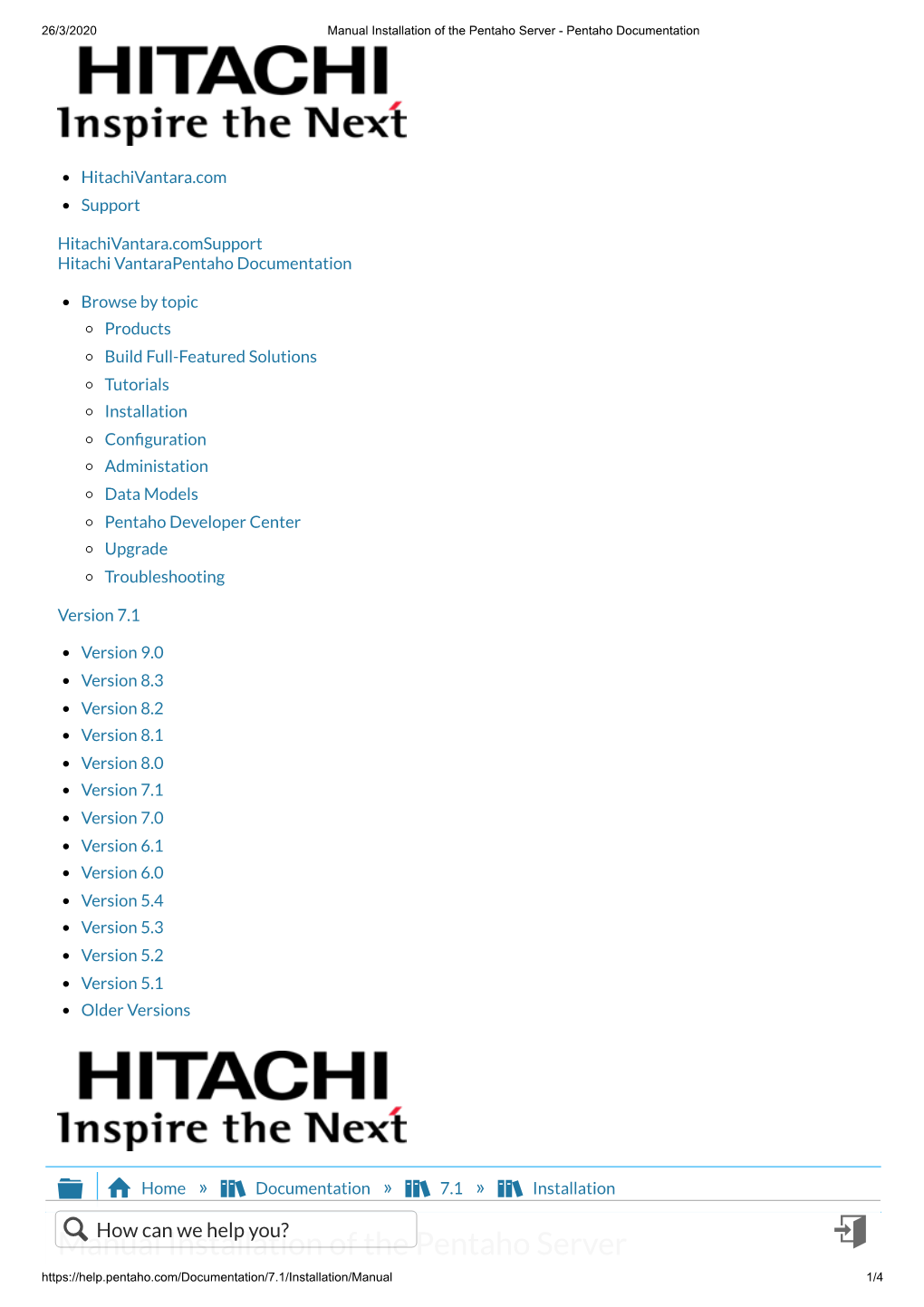 Manual Installation of the Pentaho Server - Pentaho Documentation