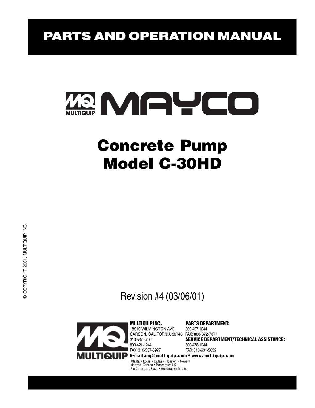 Concrete Pump Model C-30HD