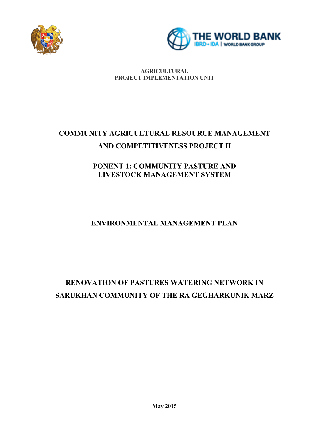 Community Agricultural Resource Management and Competitiveness Project Ii