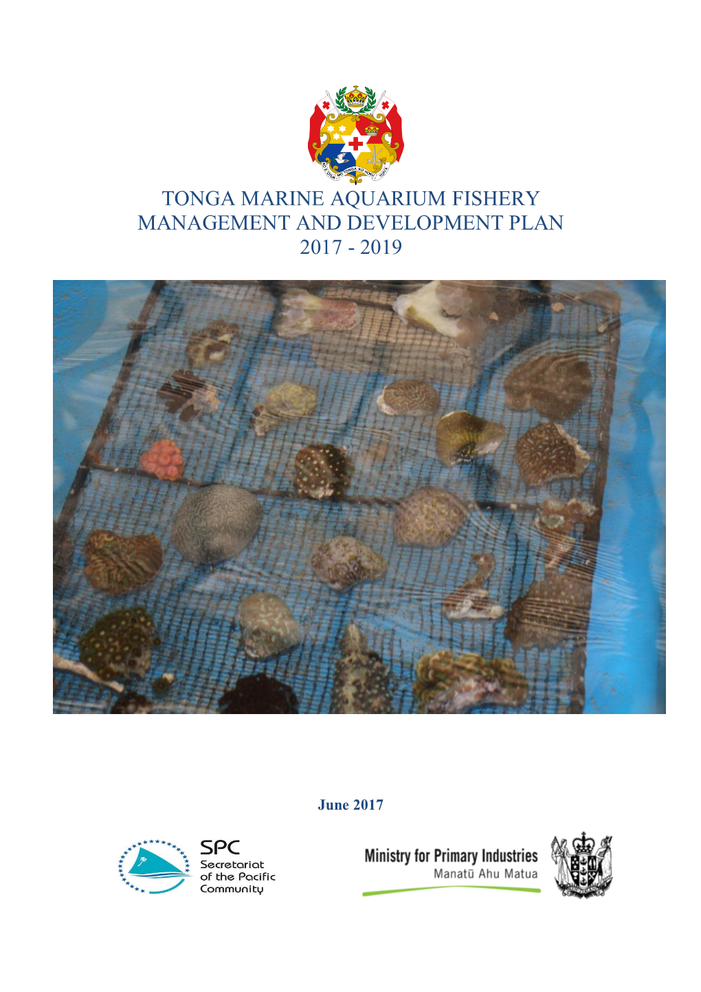 Tonga Marine Aquarium Fishery Management and Development Plan 2017 - 2019