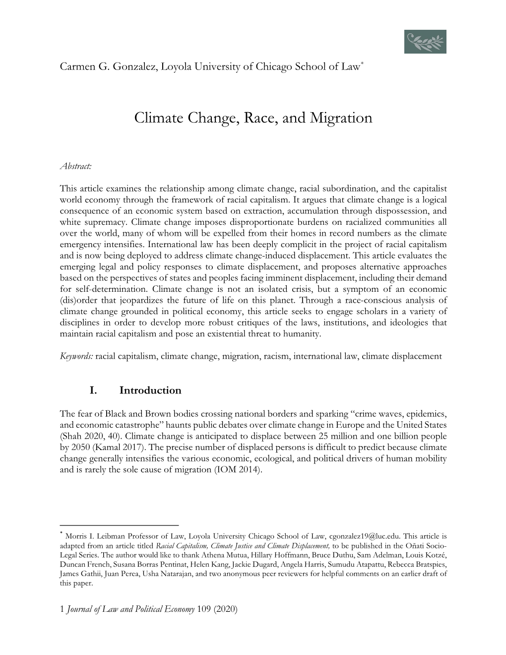 Climate Change, Race, and Migration