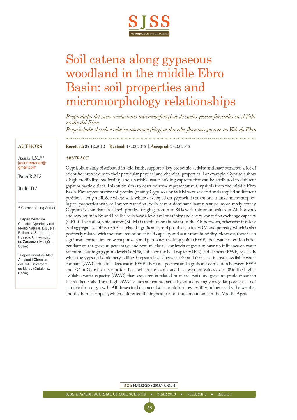 Soil Properties and Micromorphology Relationships