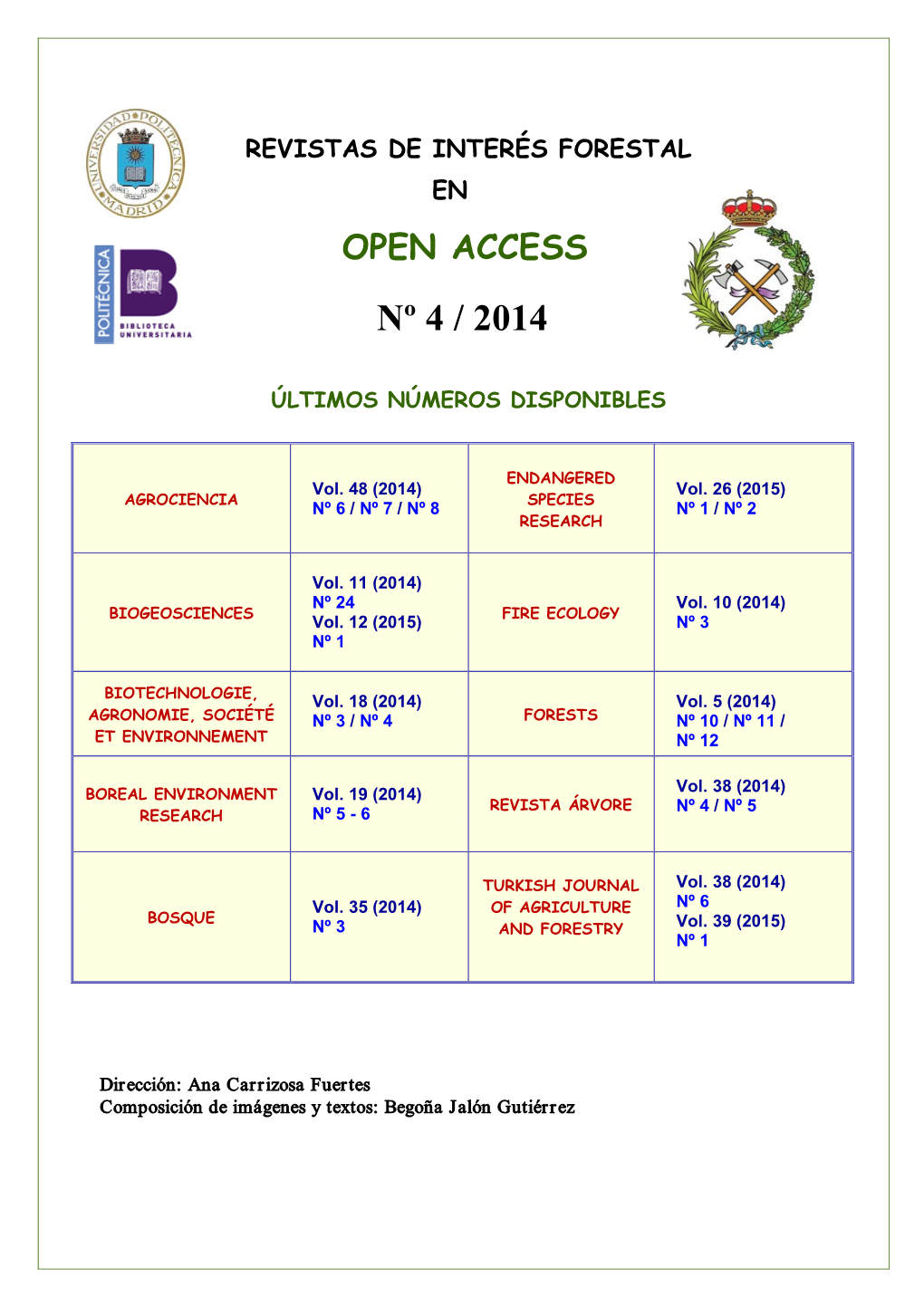 Revistas De Interés Forestal En Open Access