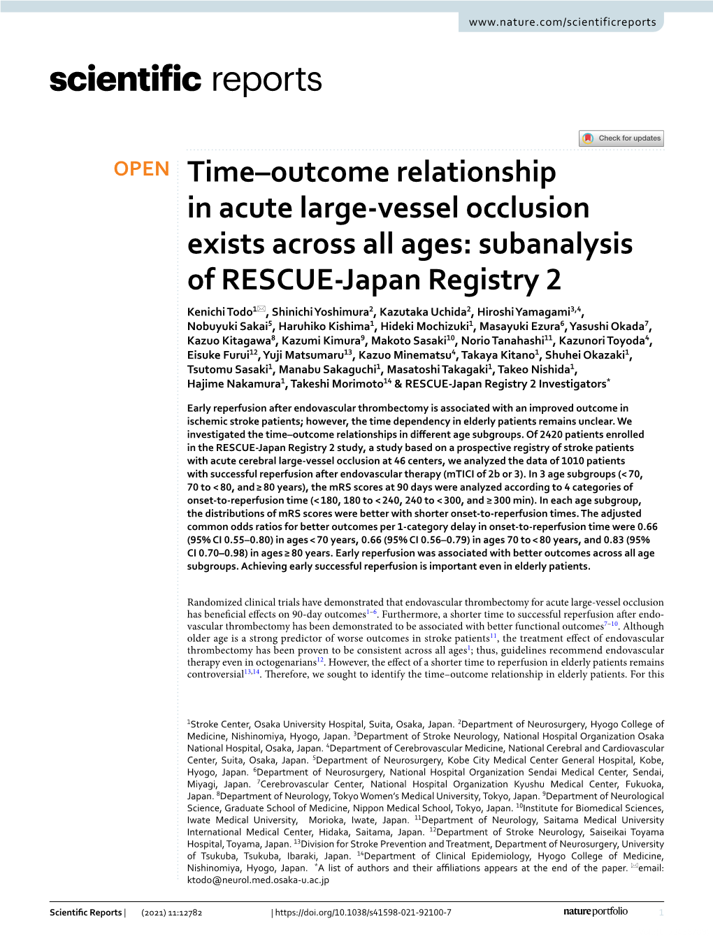 Time–Outcome Relationship in Acute Large-Vessel Occlusion Exists Across All Ages