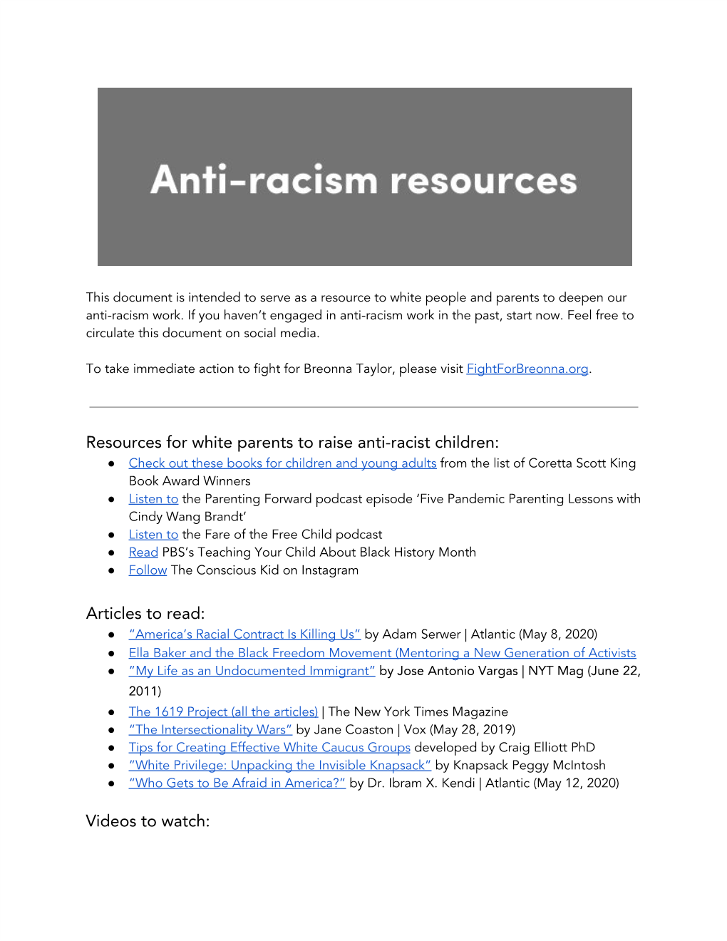 Anti-Racism Resources