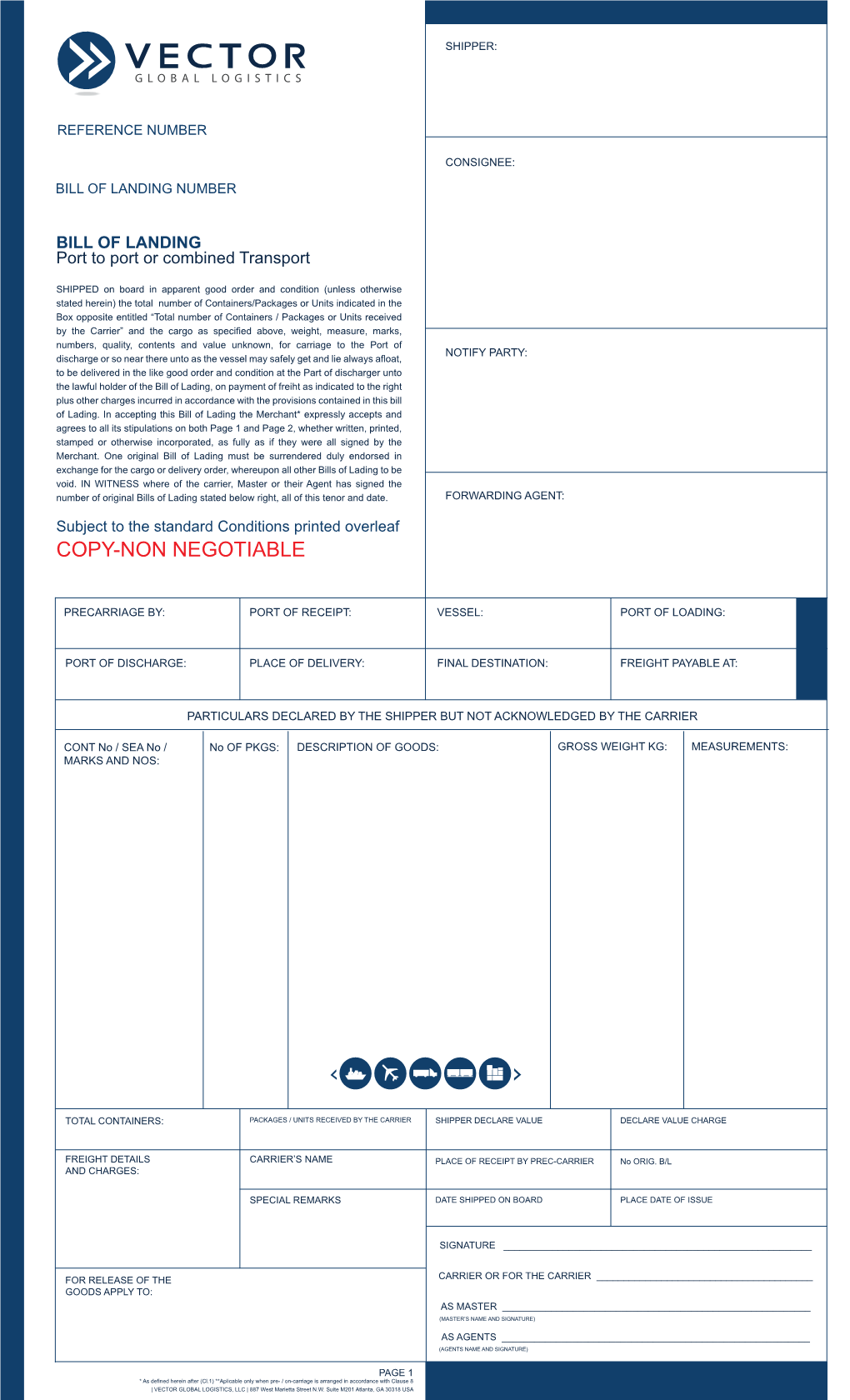 Bill of Landing Number