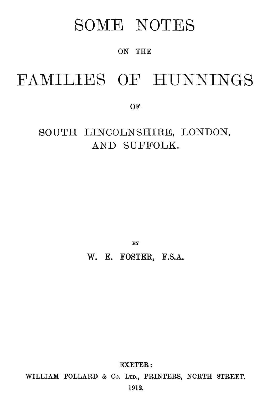JOHN HUNNINGS of Holbeach and HIS ISSUE 37
