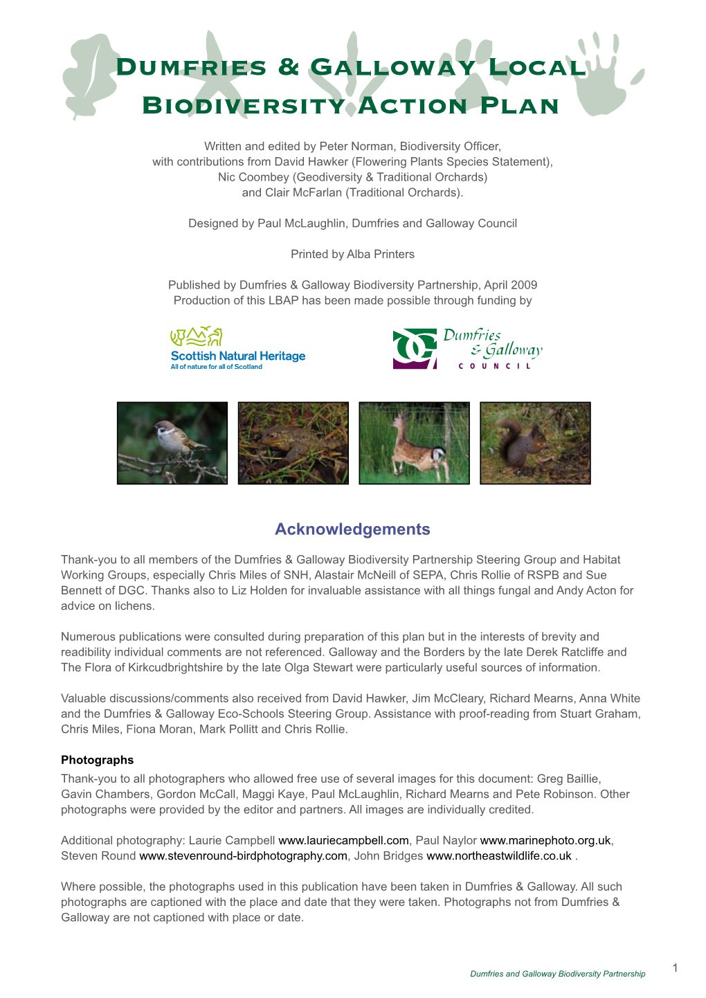 Dumfries & Galloway Local Biodiversity Action Plan