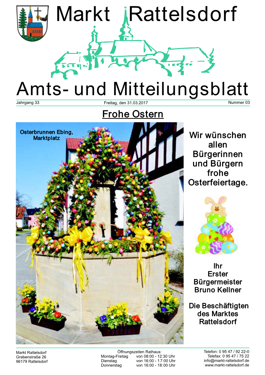 Amts- Und Mitteilungsblatt Jahrgang 33 Freitag, Den 31.03.2017 Nummer 03 Frohe Ostern