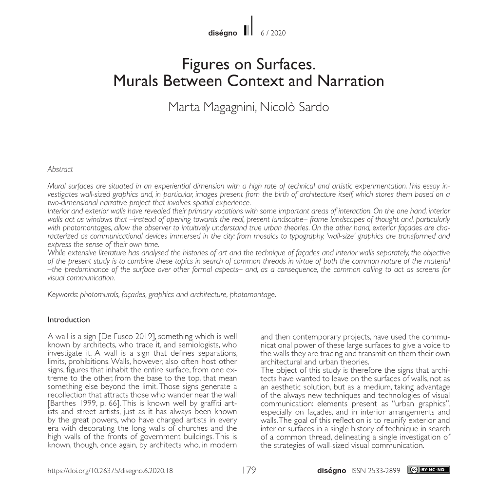 Figures on Surfaces. Murals Between Context and Narration Marta Magagnini, Nicolò Sardo