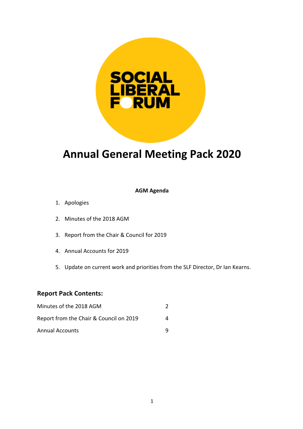 SLF AGM 2019 Reports Pack