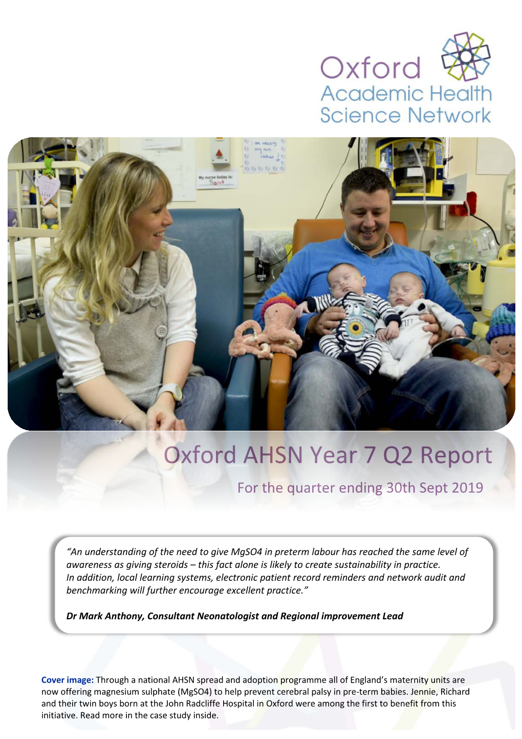 Oxford AHSN Year 7 Q2 Report for the Quarter Ending 30Th Sept 2019