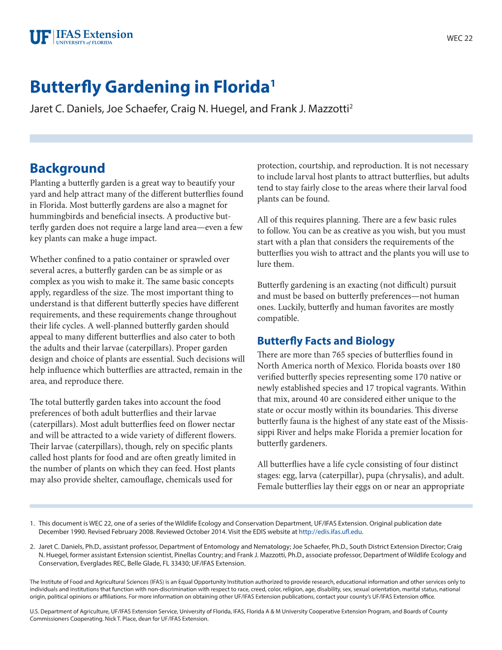 Butterfly Gardening in Florida1 Jaret C