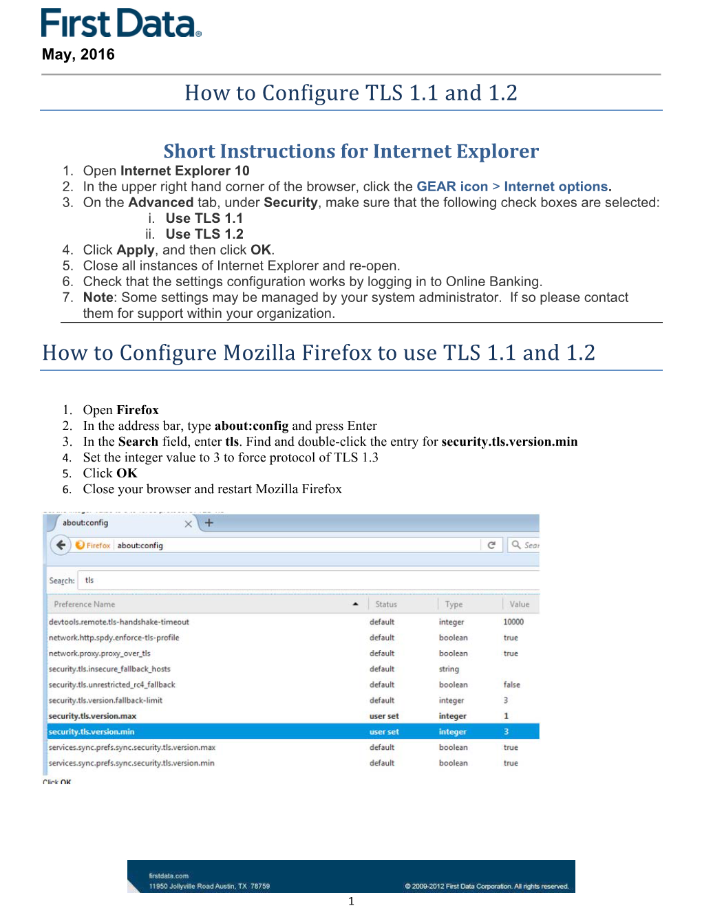 How to Configure TLS 1.1 and 1.2