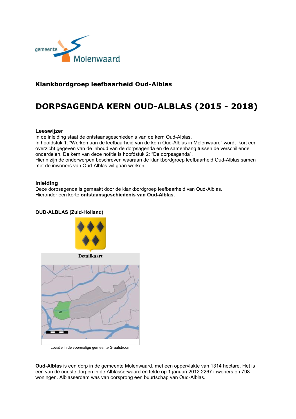 Dorpsagenda Kern Oud-Alblas (2015 - 2018)