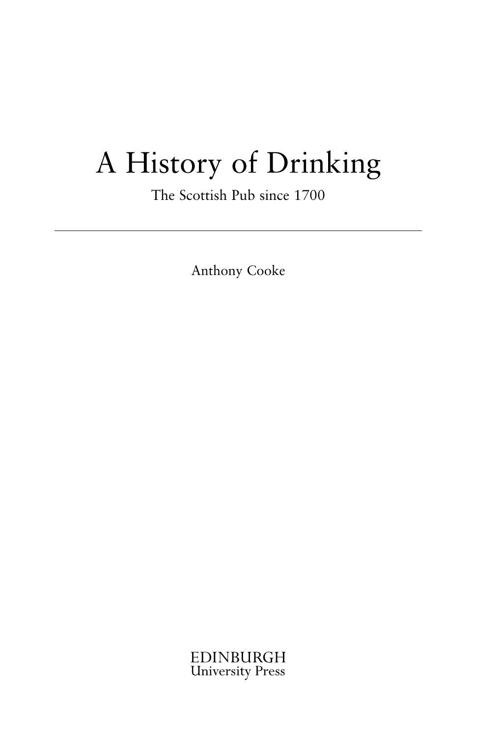 A History of Drinking the Scottish Pub Since 1700