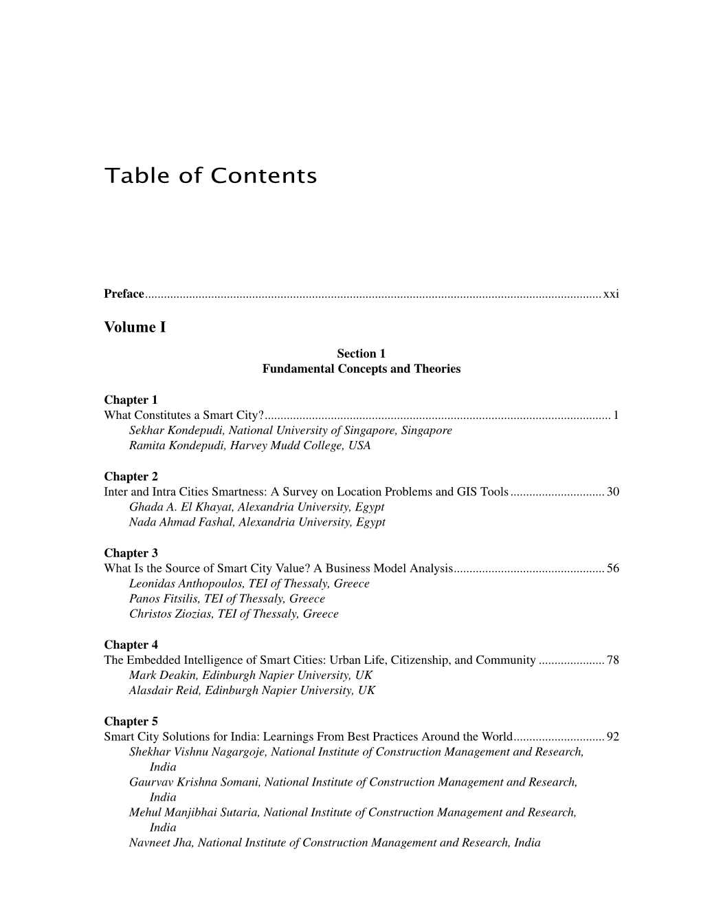 Table of Contents