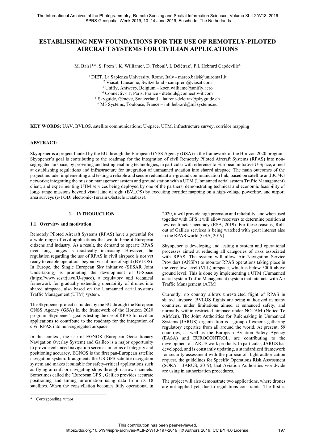 Establishing New Foundations for the Use of Remotely-Piloted Aircraft Systems for Civilian Applications