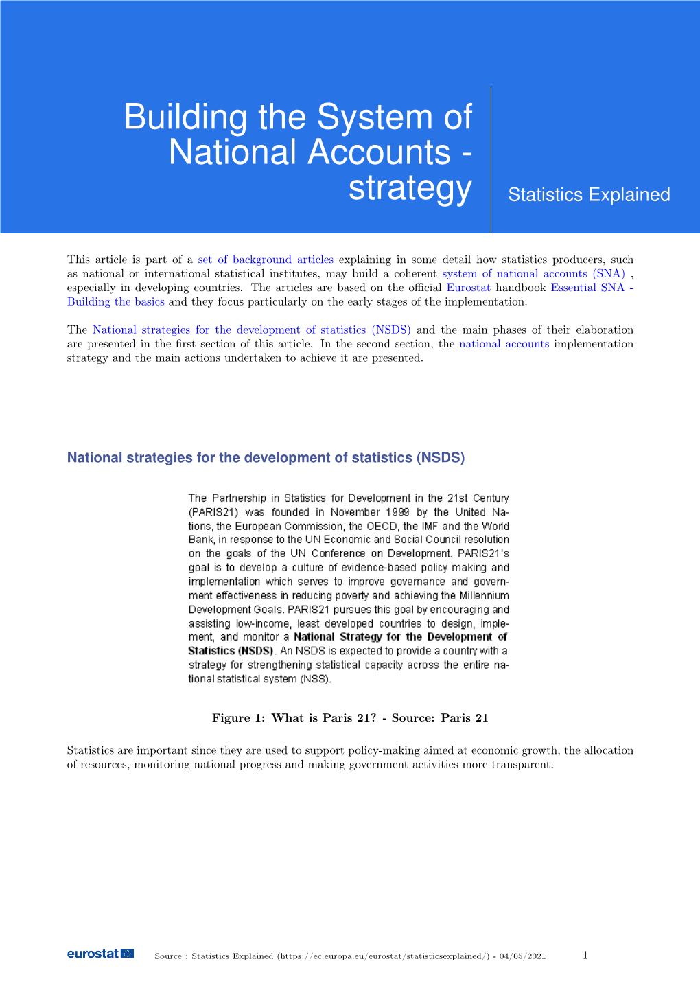 Building the System of National Accounts - Strategy Statistics Explained