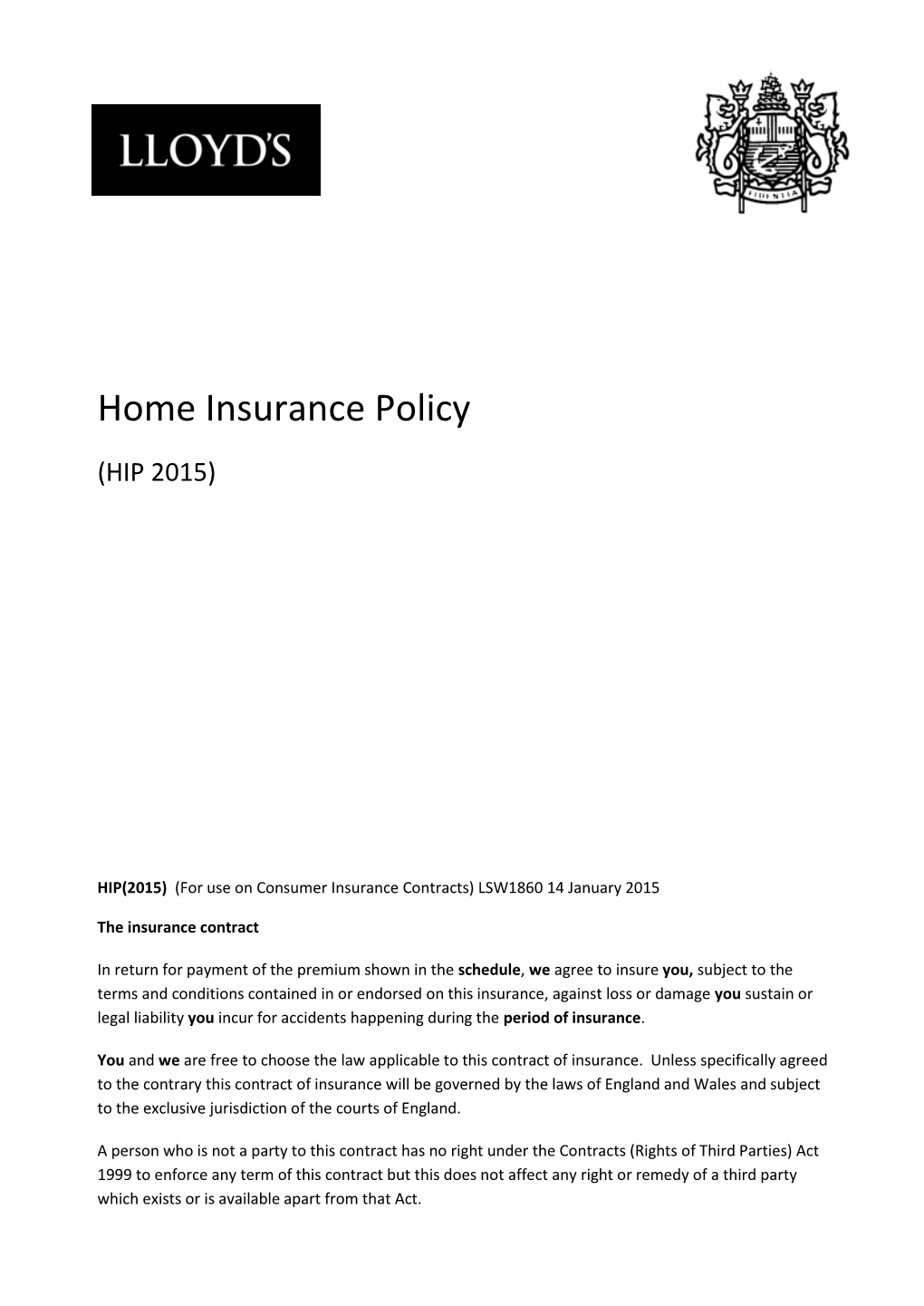 Home Insurance Policy