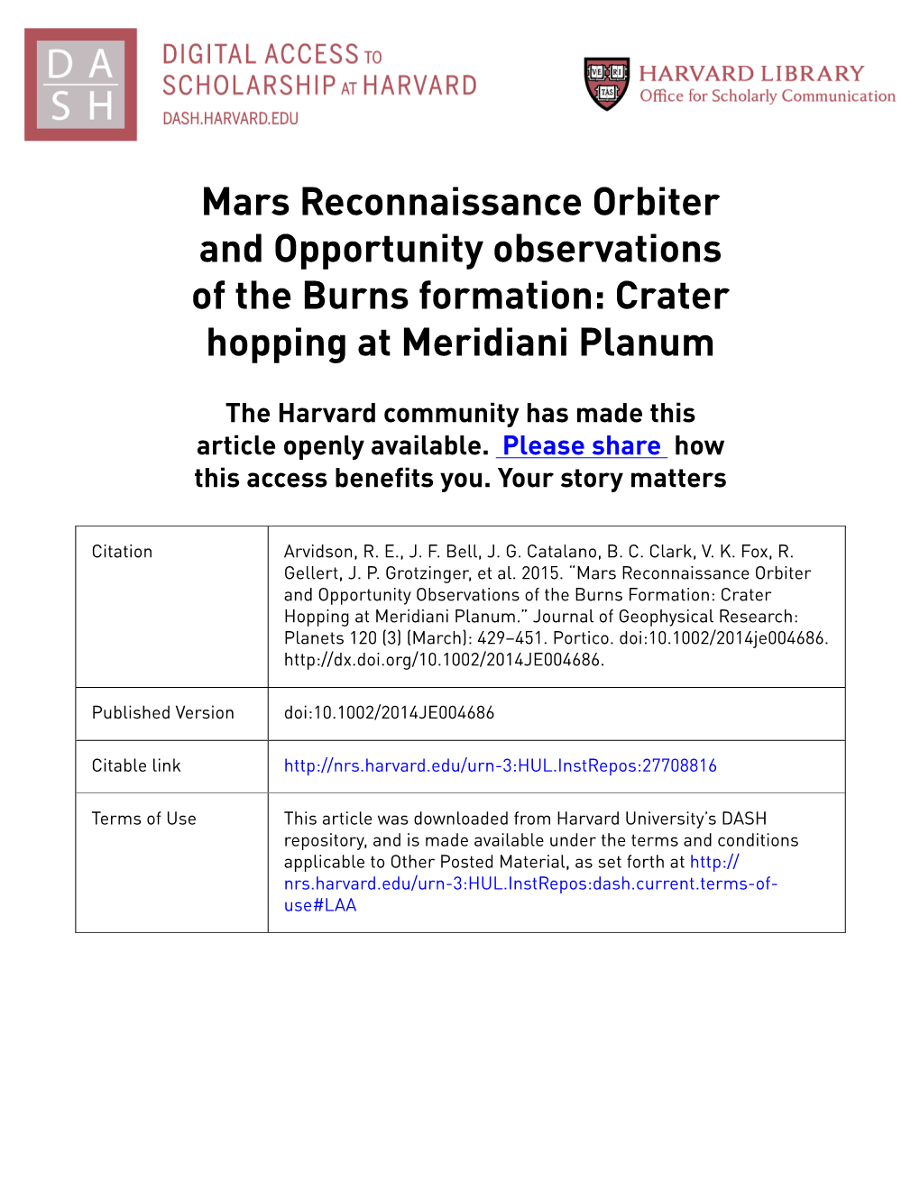 Crater Hopping at Meridiani Planum