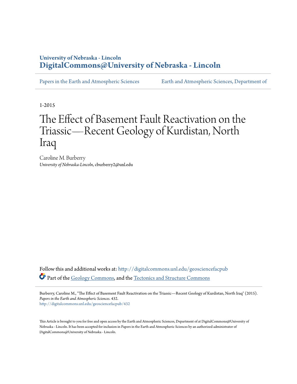 The Effect of Basement Fault Reactivation on the Triassic—Recent Geology of Kurdistan, North Iraq