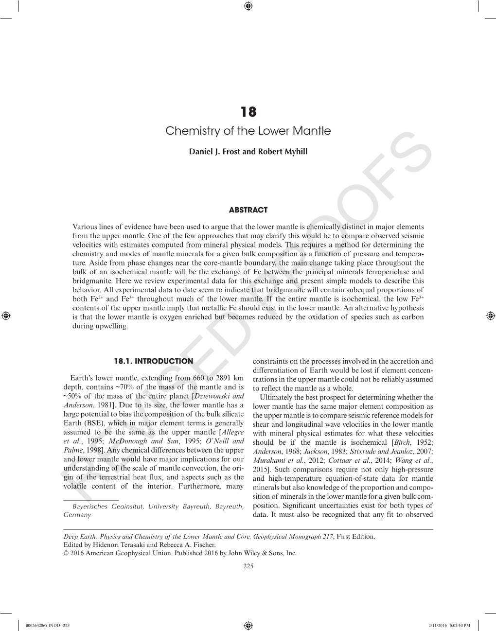 Chemistry of the Lower Mantle