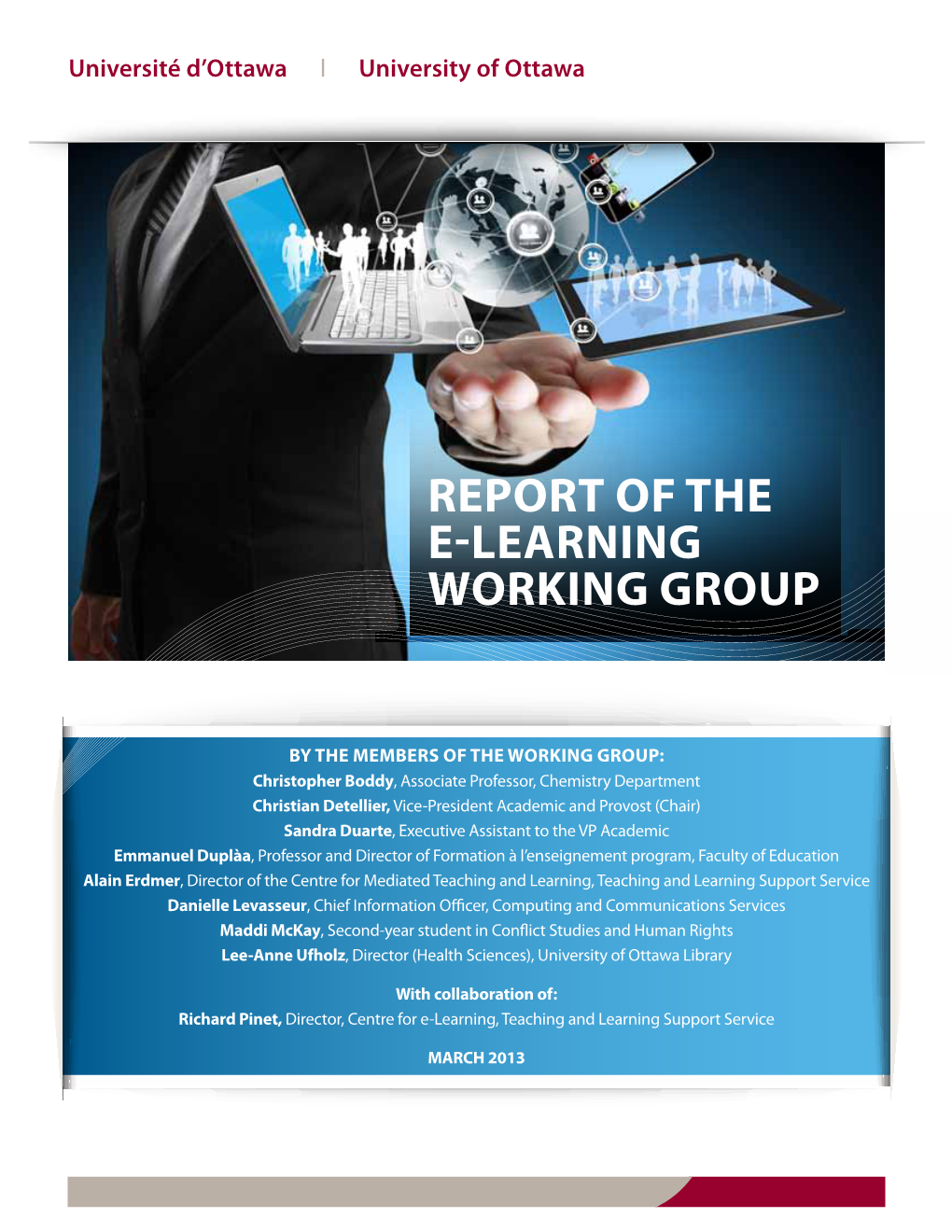 Report of the E-Learning Working Group