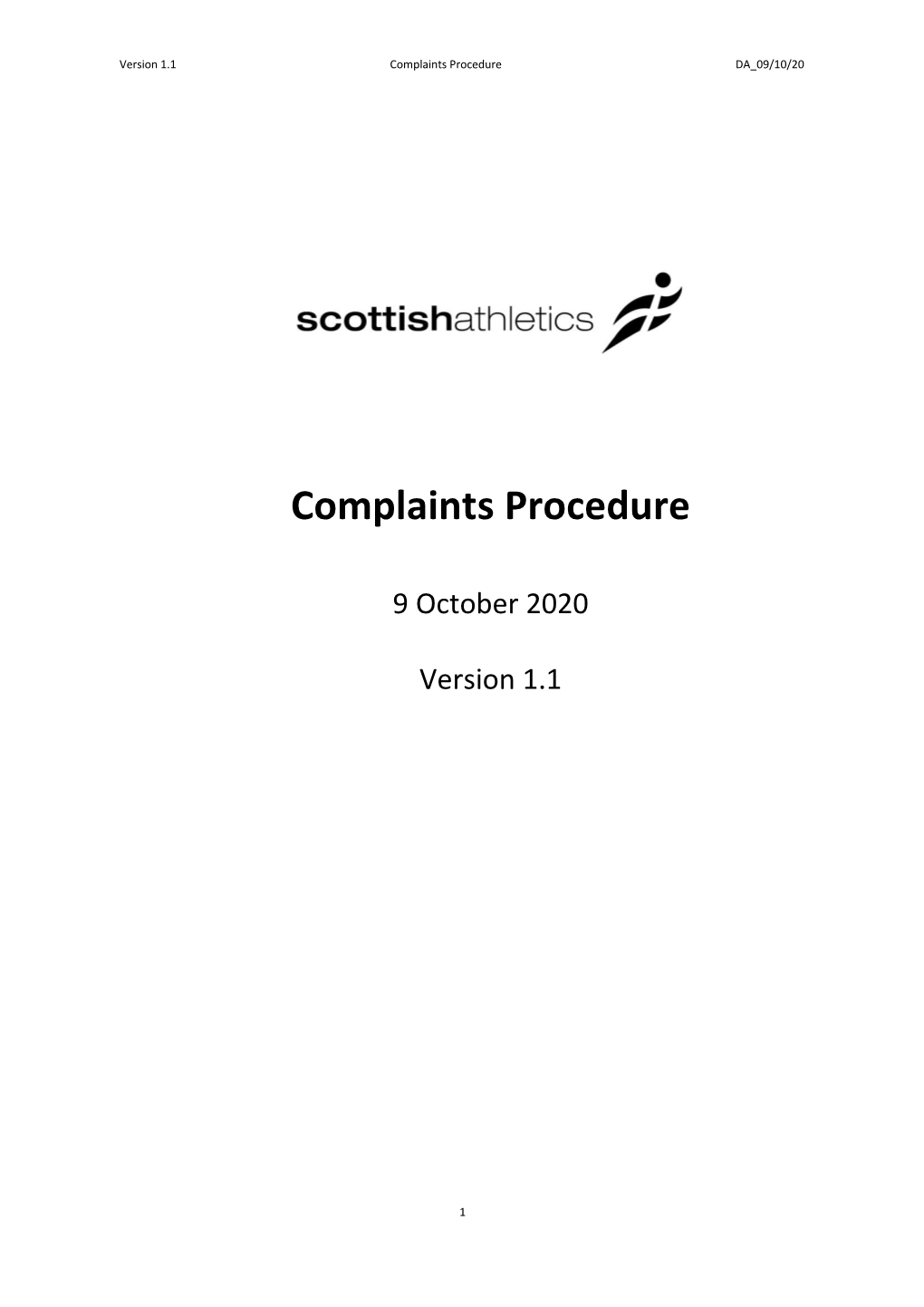 Complaints Procedure DA 09/10/20