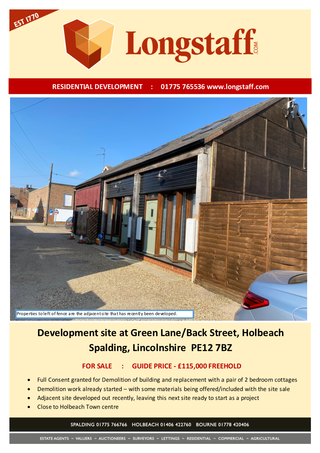 Development Site at Green Lane/Back Street, Holbeach Spalding, Lincolnshire PE12