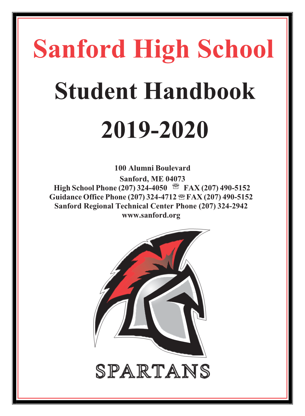Sanford High School Student Handbook 2019-2020