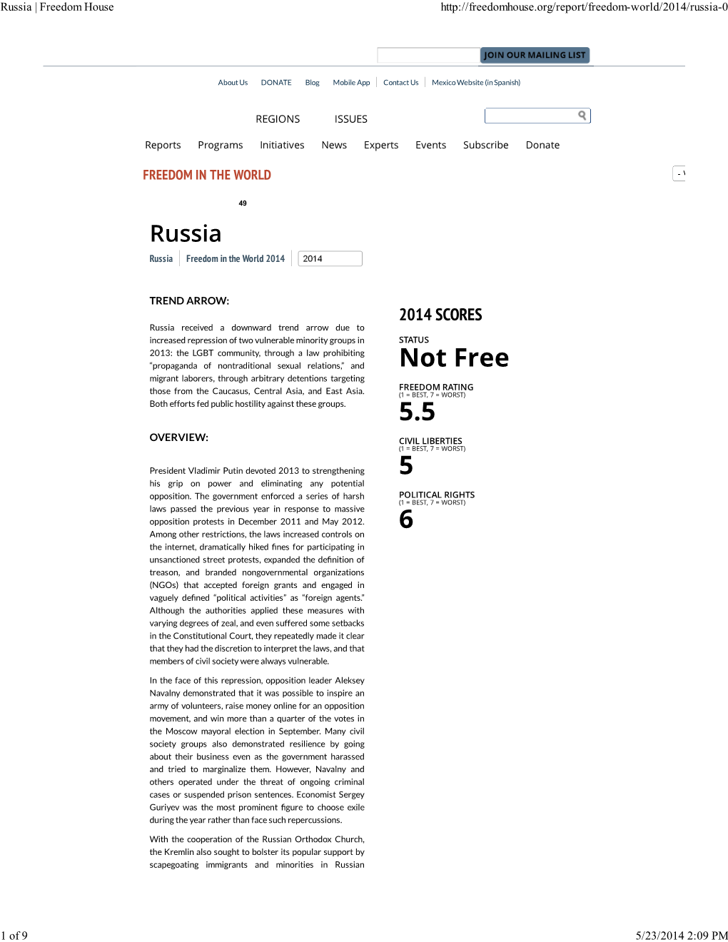 Russia | Freedom House
