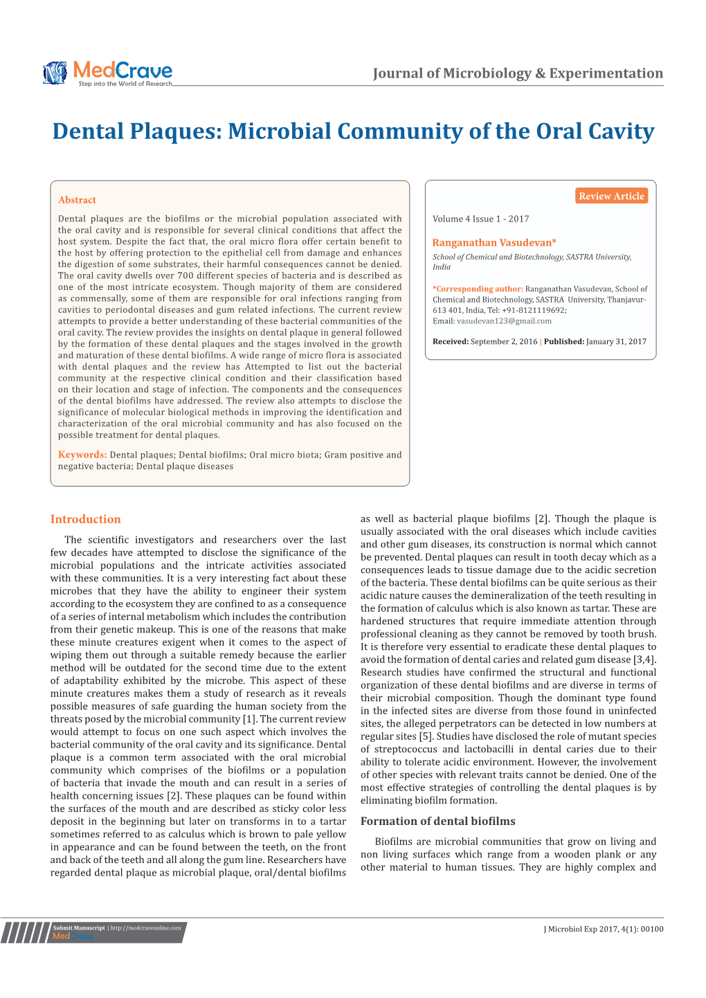 Dental Plaques: Microbial Community of the Oral Cavity