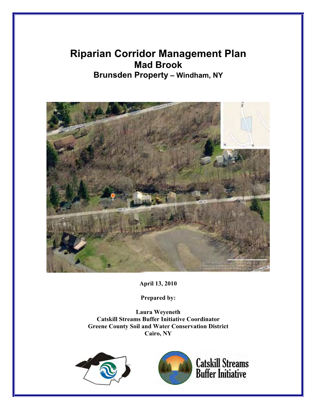 Riparian Corridor Management Plan Mad Brook Brunsden Property – Windham, NY