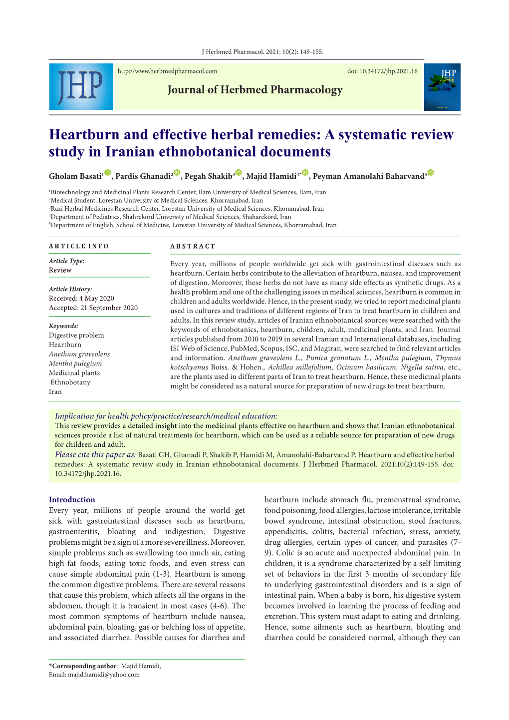 A Systematic Review Study in Iranian Ethnobotanical Documents