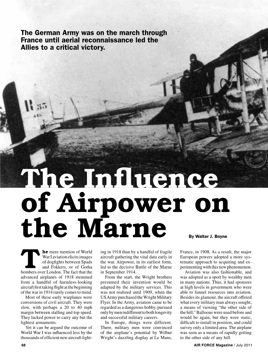 The Influence of Airpower on the Marne T