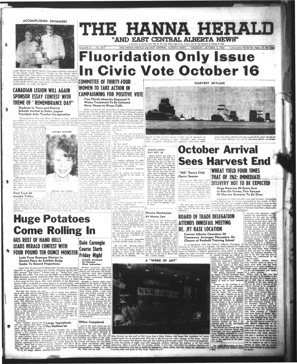 Fluoridation Only Issue in Civic Vote October 16
